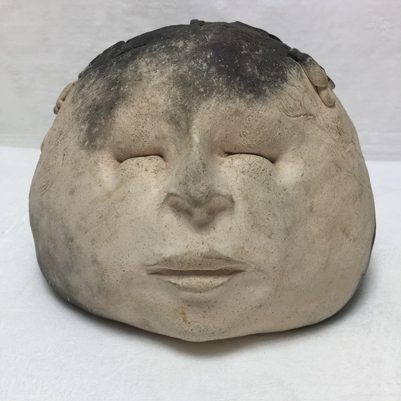 Ugly Face Boho Sculpture Planter Head Vase Minimalist Decor - Picture 1 of 15